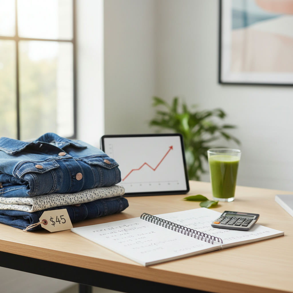 Notebook fee math clothing resale desk — depop fees calculator guide (FlipAI)