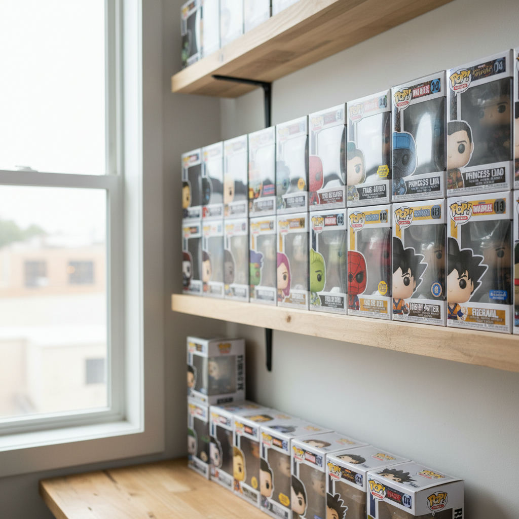 Funko pop figures shelf collection boxes — funko pop price guide guide (FlipAI)