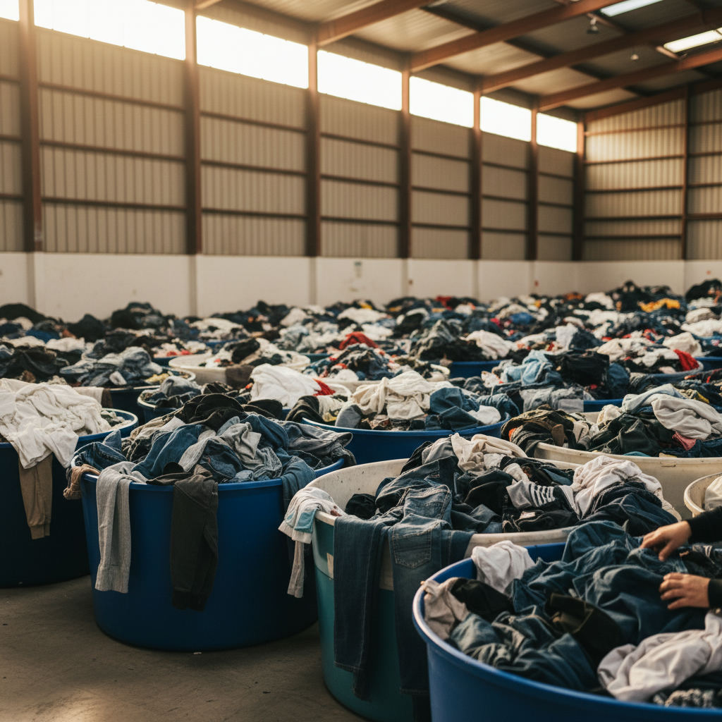 Large bins of clothing outlet thrift warehouse — goodwill bins reselling tips guide (FlipAI)