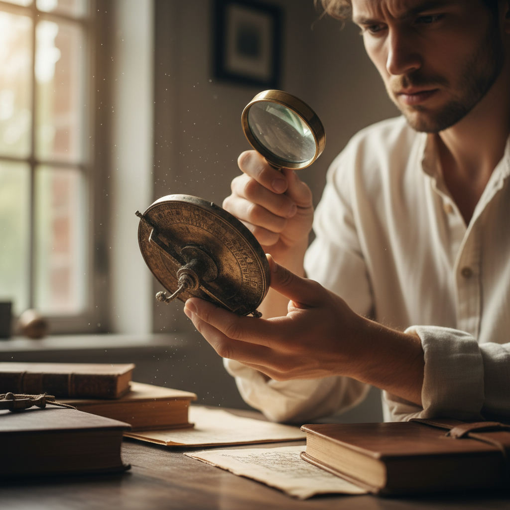 Person examining old object value unknown — is it worth anything guide (FlipAI)