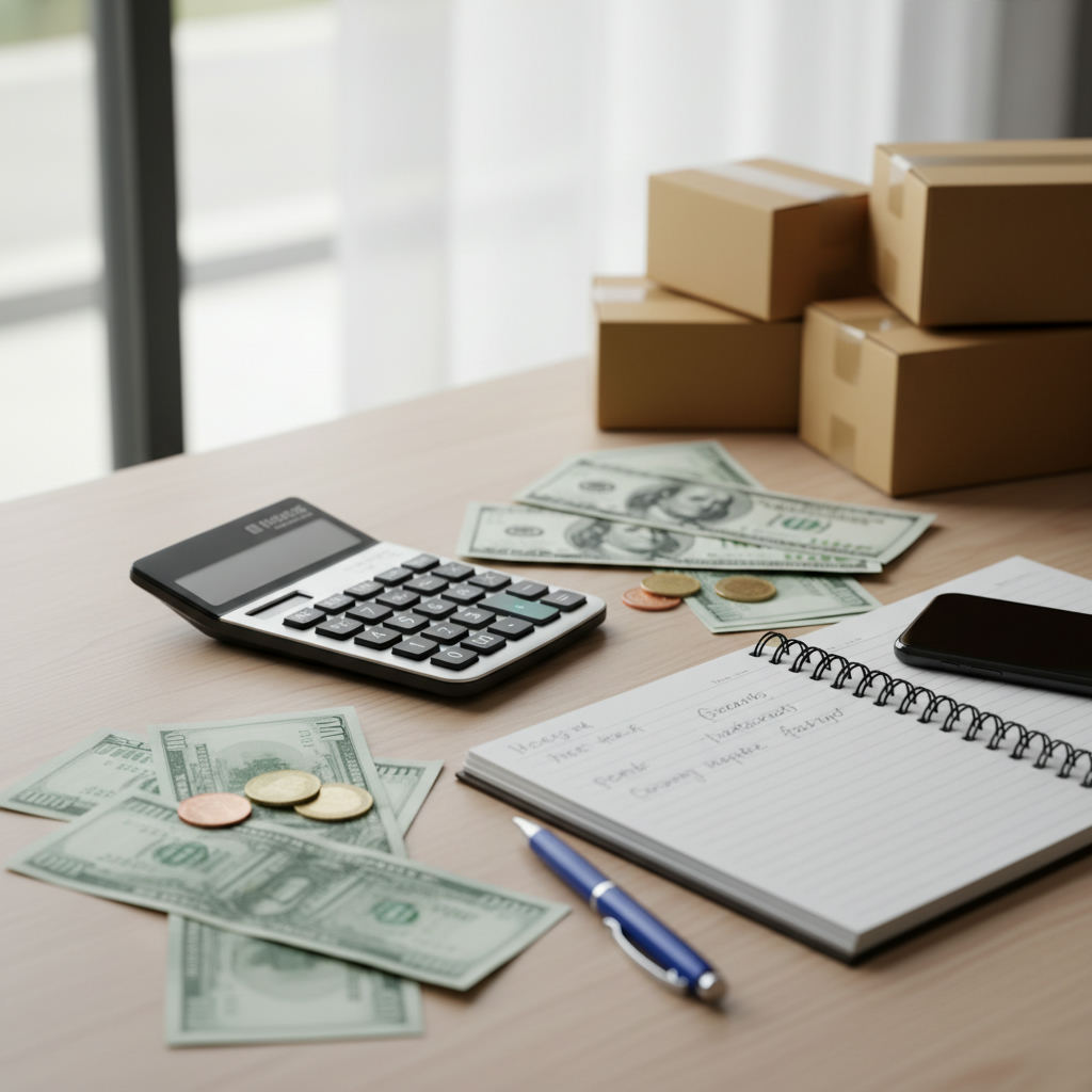 Calculator notebook money desk reseller planning — reseller profit calculator New Jersey guide (FlipAI)