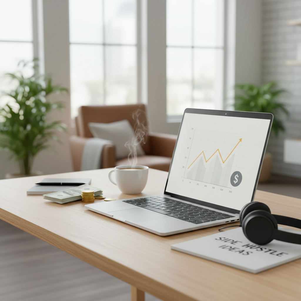 Side hustle money earning laptop home — reselling side hustle New Jersey guide (FlipAI)