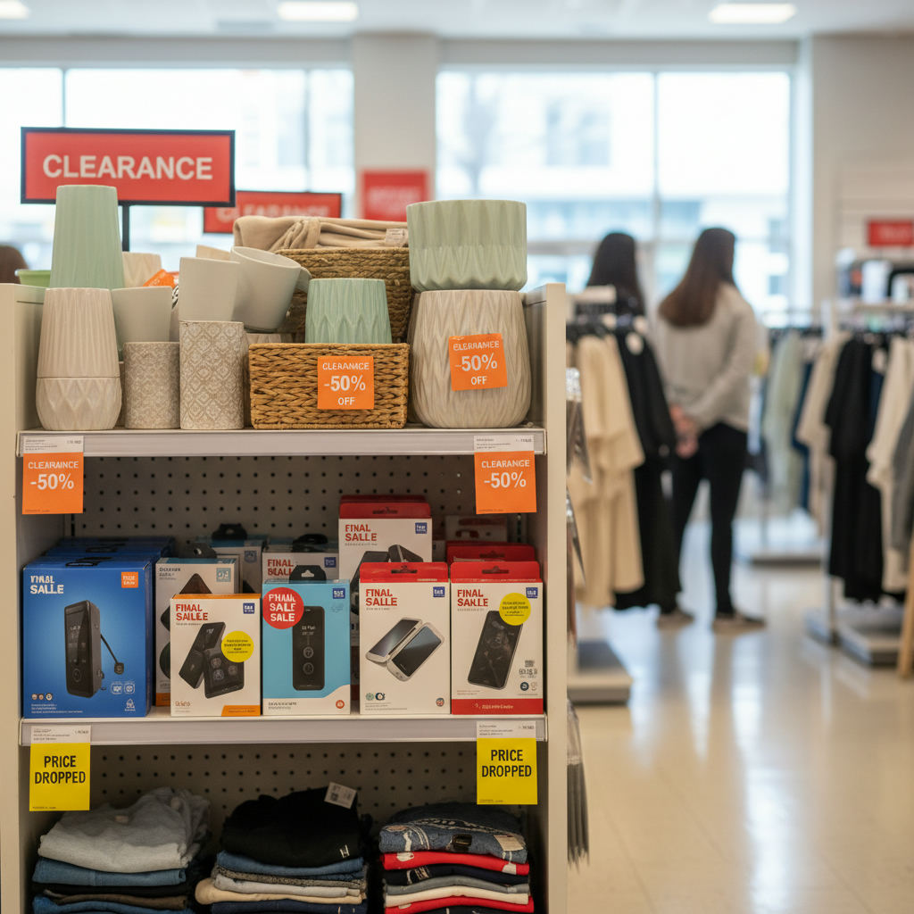 Clearance endcap retail store shelf discounted stock — retail arbitrage amazon guide (FlipAI)