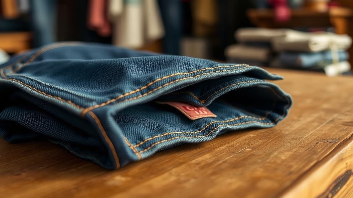 A close-up of a vintage Levi's 501 jean showing the Big E red tab and selvedge denim outseam.