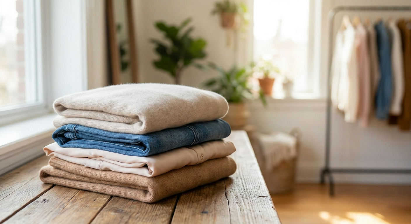 Folded clothes poshmark vinted listing — vinted vs poshmark guide (FlipAI)